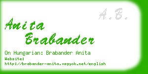 anita brabander business card